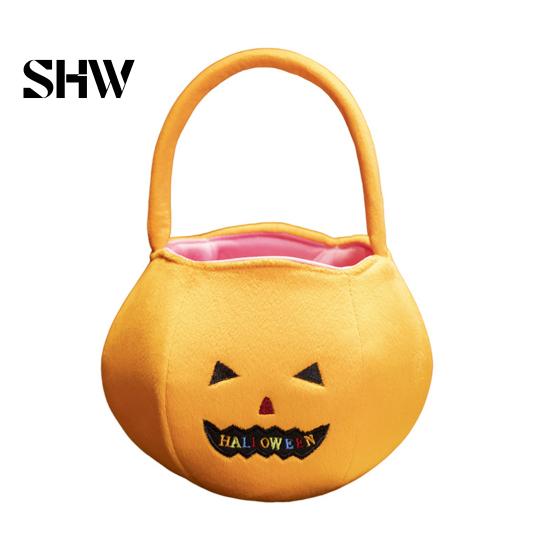 Halloween Candy Bags Pumpkin for Kids, Reusable Trick or Treat Decorative Goodie Bucket, Cute Handbag with Handle Party Favors Holiday Carriers