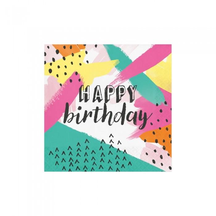 Creative Party 2-слойные салфетки с днем ​​рождения для кексов (Упаковка из 16 шт.)