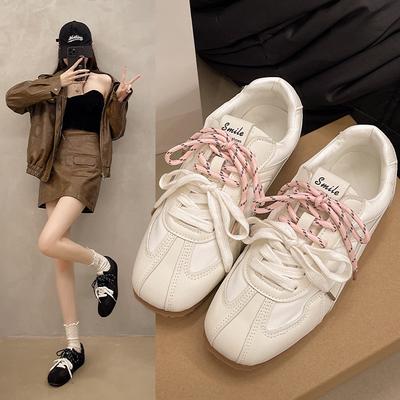 Женские универсальные дышащие кеды, немецкие тренировочные туфли, спортивные из мягкой кожи, маленькие белые туфли, повседневные новые осенние ретро-кроссовки Forrest Gump