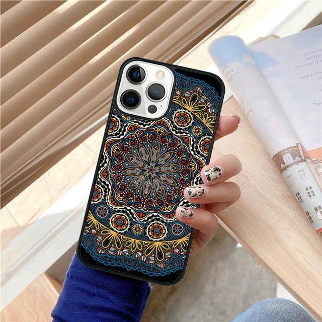 Чехол-накладка с узором «Цветок мандалы» для iPhone 17 Air 15 16 14 13 12 Pro Max 11 Pro Max Plus