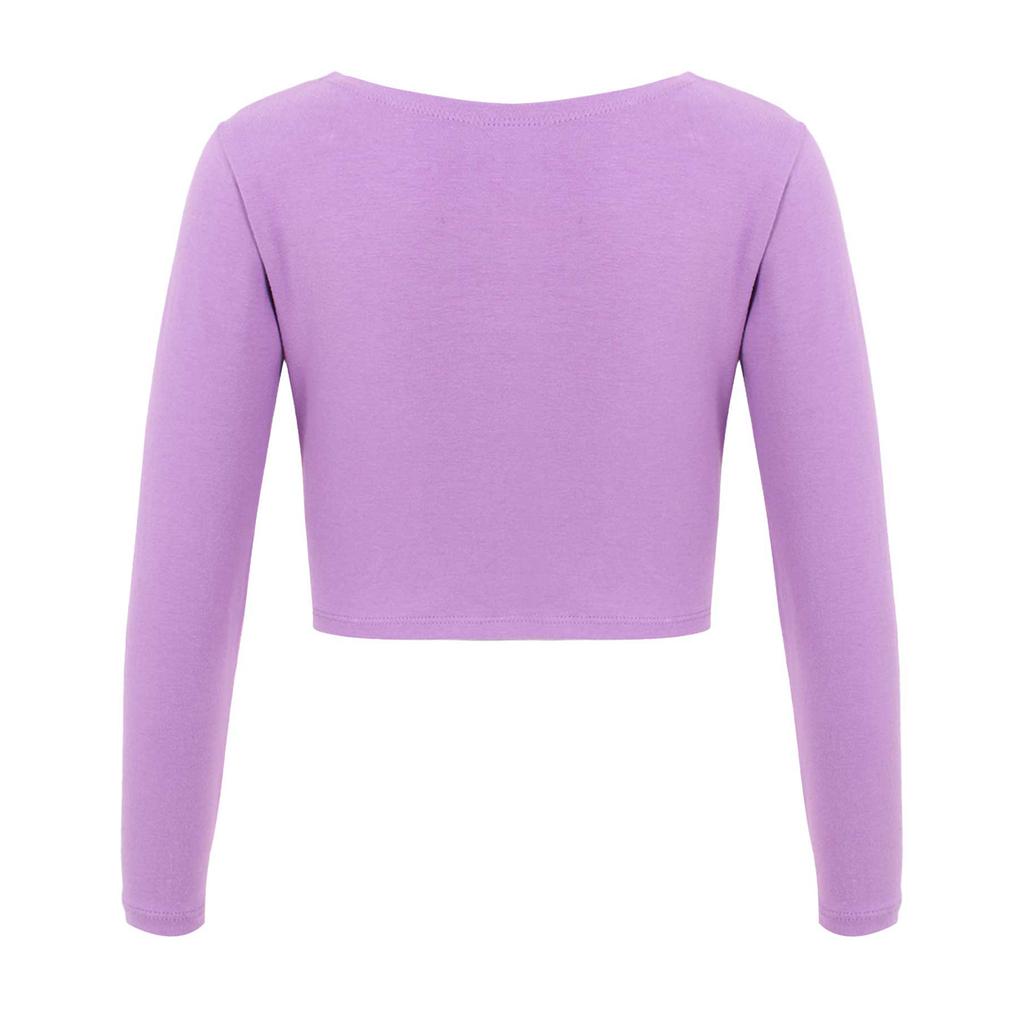 Девочки Длинный рукав V-образный вырез Узел спереди Однотонная Танцевальная куртка Длинный рукав Теплый Балетный костюм