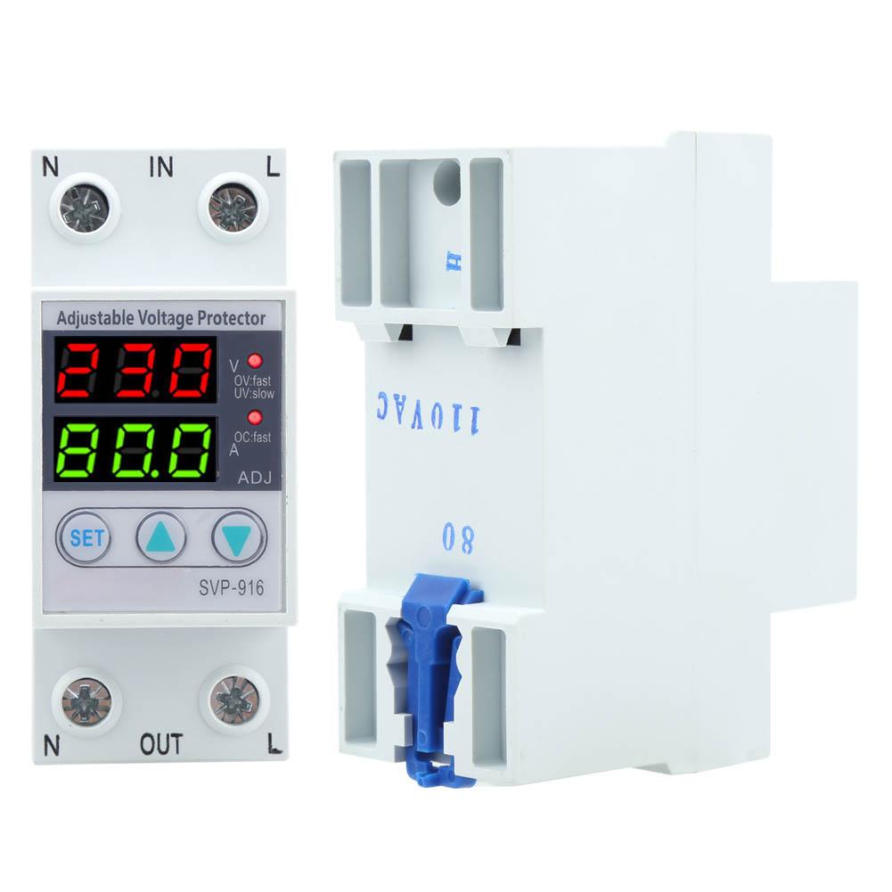 Устройство защиты от перенапряжения SVP‑916 100–130 В переменного тока Регулируемая защита от перенапряжения и понижения напряжения Защита от задержки сброса Защита от напряжения