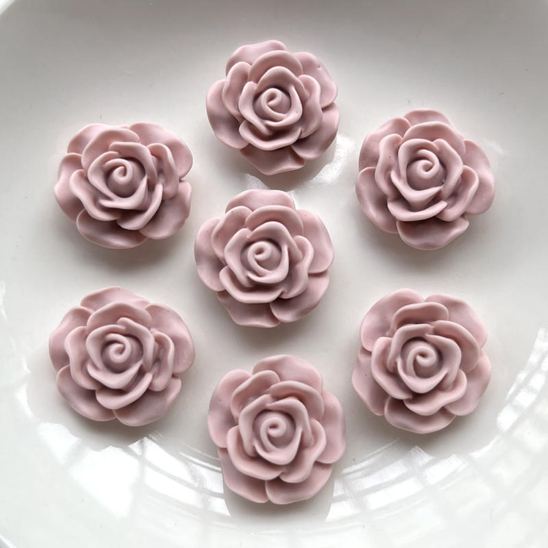 10pcs Beautiful Rose Resin Rhinestone Wedding Decoration Flower Scrapbook Jewelry Making Accessories DIY Resin Flat Back