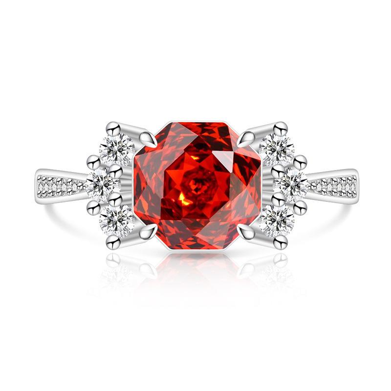 Sweet 925 Sterling Silver Light Luxury Rose Cut High Carbon Diamond Ring Sweet Candy Shape Cute JewelryGood product