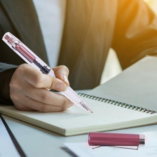 Titanium Fountain Pen High Ink Capacity Vacuum Filling Stainless Steel Fine Nib Smooth Writing Pen for Daily Writing