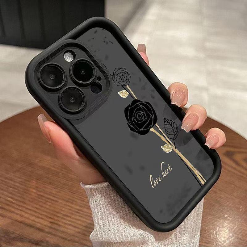 Черная Роза Чехол для iPhone 17 Pro Max - Совместим с iPhone 13/14/15/16/17, Индивидуальный и Стильный Дизайн