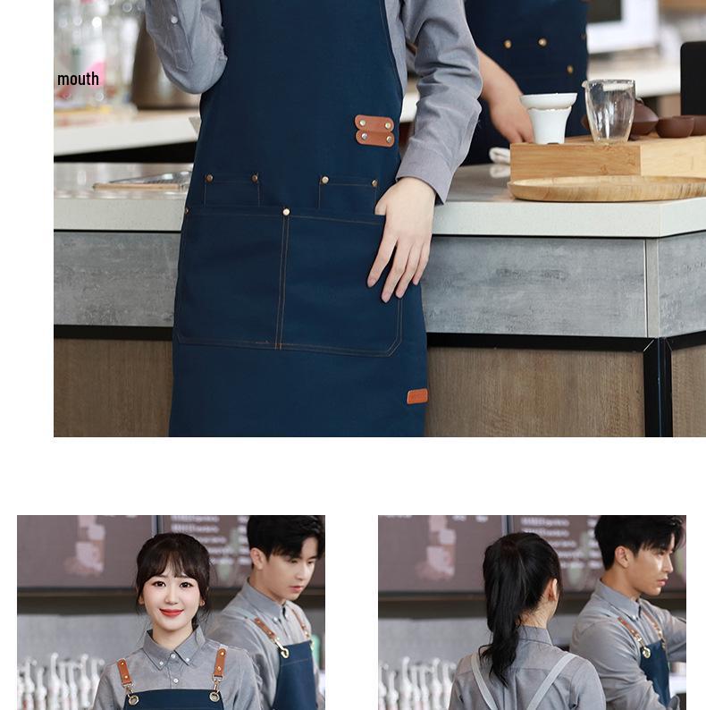 New Canvas Waterproof Oilproof Printed Apron for Kitchen, Studio, or Advertising with Logo