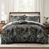 Tropical Leaves Black Duvet Cover Reversible Palm Leaf Comforter Cover Hawaii Coconut Tree Botanical Bedding Set Twin Queen Size