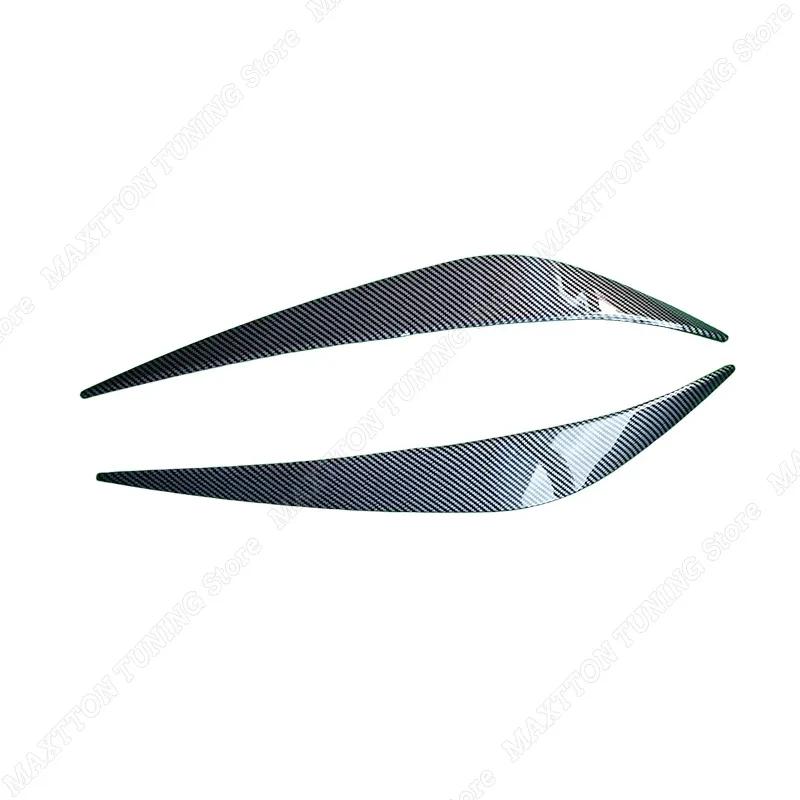2Pcs Front Headlight Eyebrows Eyelid Lid ABS Body Kits Tuning Gloss Black/Carbon Look For BMW 1 Series F40 Hatchback -+