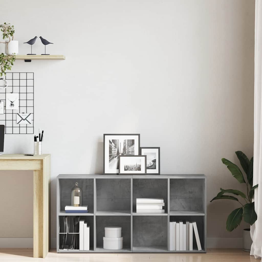 Bookshelf Sideboard Concrete Grey 66*30*130 cm Wood Based Material
