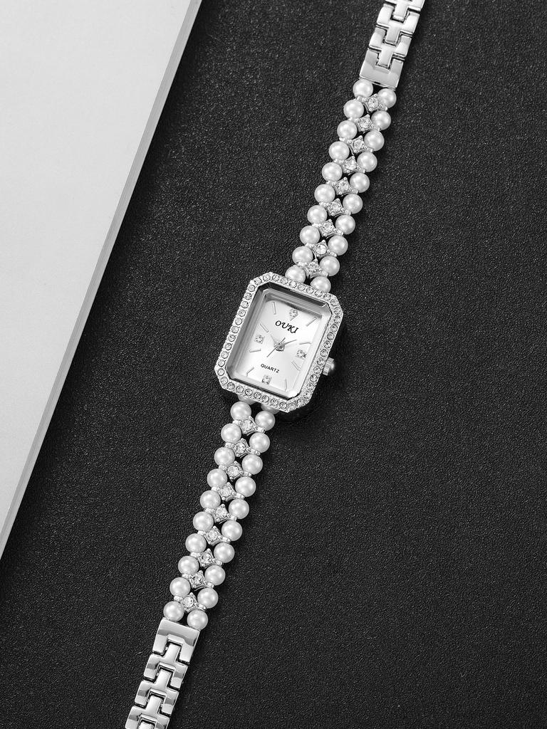 Набор из 1 шт./2 шт. Модные женские простые часы-браслет с кварцевым механизмом, изысканные нишевые часы с маленьким циферблатом и высокой эстетикой(Коробка в комплект не входит)