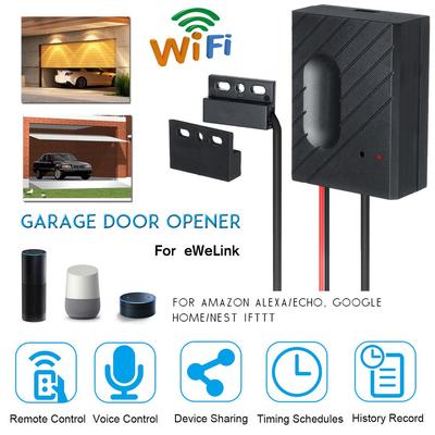 WiFi-переключатель DC 5V Контроллер ворот гаража для автомобильного открывателя ворот гаража Удаленное управление через приложение Управление по времени Голосовое управление