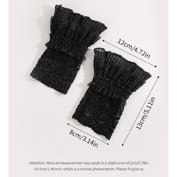 Декоративные кружевные манжеты на запястье, накладные рукава, аксессуар для костюма, многослойные манжеты с цветочным узором, дополняющие модный образ, для вечеринки, повседневного ношения