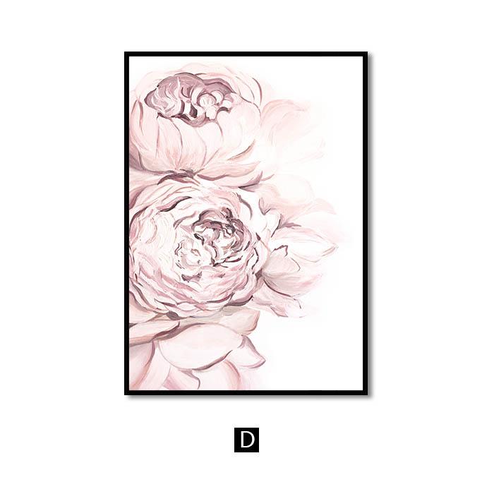 Розовый детский цветок для девочек, настенная живопись на холсте, картина с лошадью, лебедем, плакаты на скандинавскую тему и принты, настенные панно для гостиной, детской комнаты