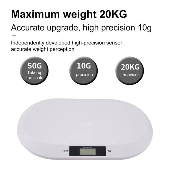 Цифровые детские весы с ЖК-дисплеем, точные детские весы до 20 кг, регулируемые