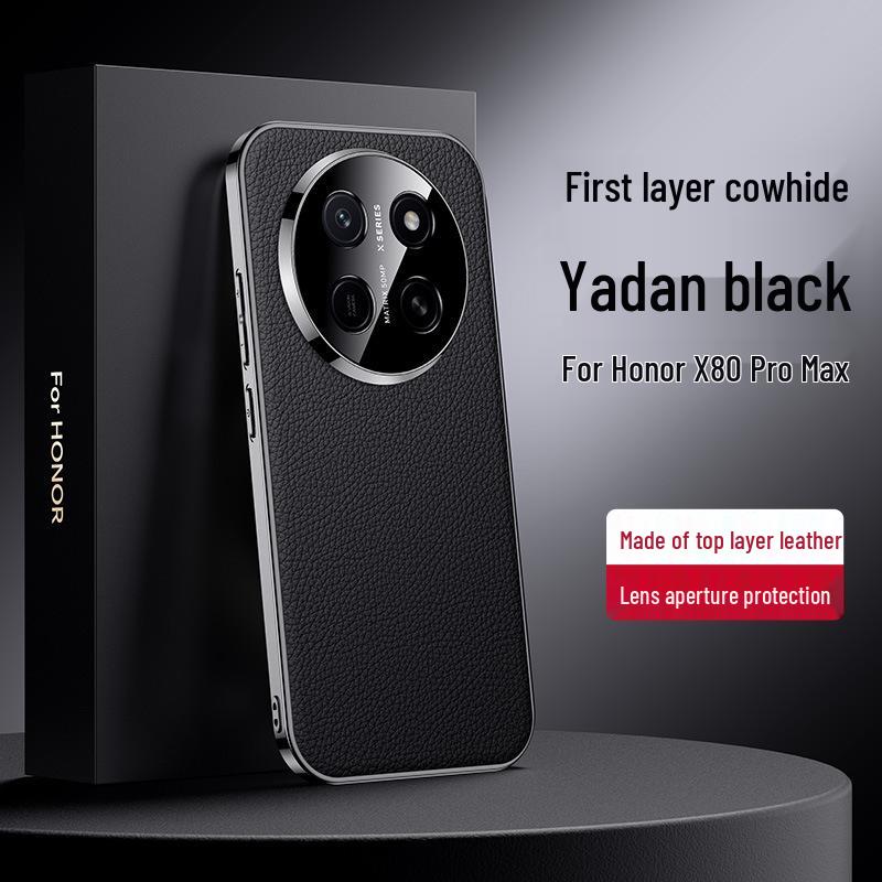 Чехол-книжка из натуральной кожи Honor x80 Pro Max Premium, противоударный