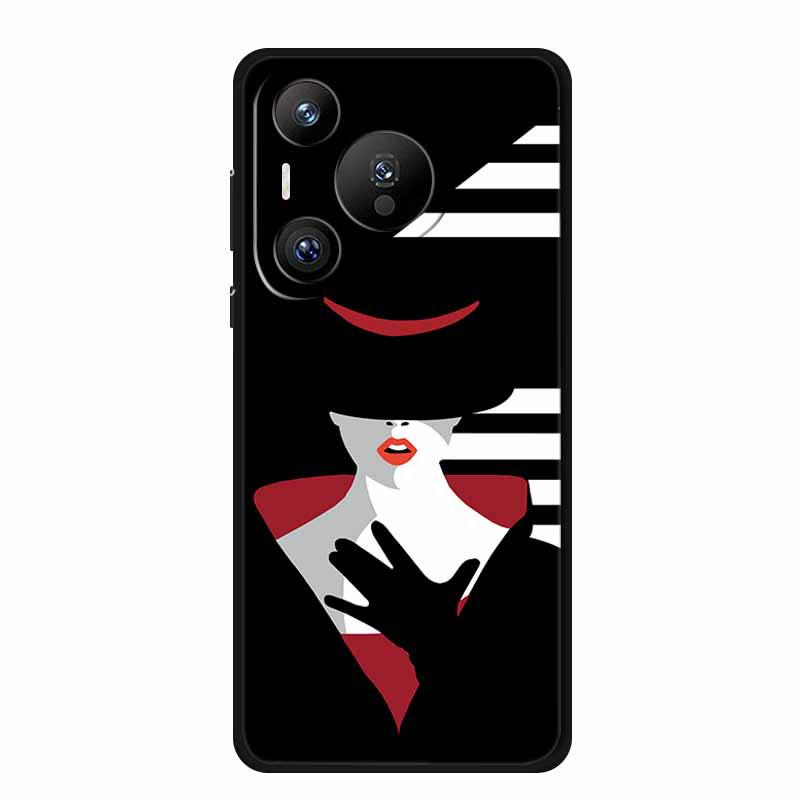 Чехол для телефона Huawei Pura 70 Pro с тиснением и цветной покраской, с текстурой высокого качества - 1 шт.