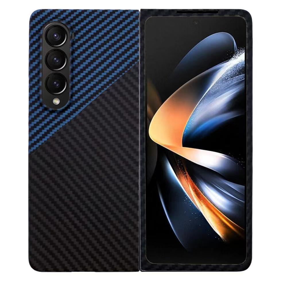 3K Twill Carbon Fiber Phone Case for Galaxy Z Fold 4 Camera Big Hole Crater Aramid Fiber Flip 4 Phone case