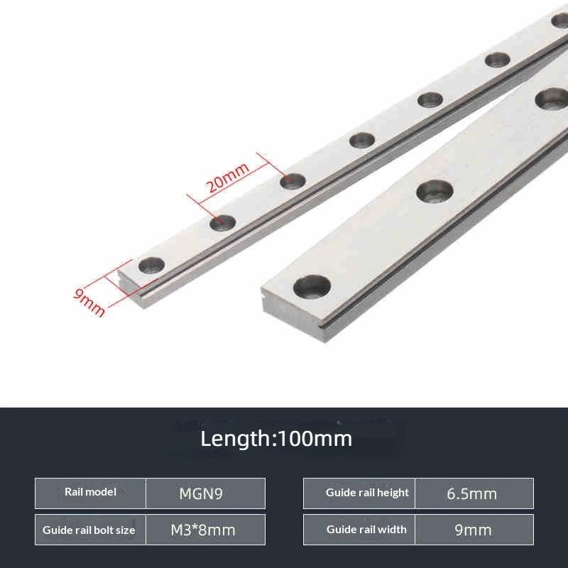 LML9C Linear Motion Guide Rail 9mm Mini Size Slide Block Smooth Running Corrosion Resistant for 3D Printer Small CNC