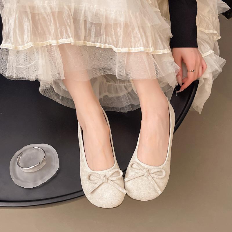 2025 Легкие Повседневные Модные Бобы Бабушкины Туфли Женские Весна Осень Новые Универсальные Плоские Туфли Резиновые Износостойкие