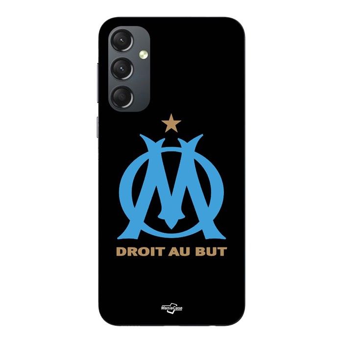 Coque de téléphone - MANIACASE - Samsung Galaxy S23 FE - Logo OM Olympique de Marseille - Silicone - Noir