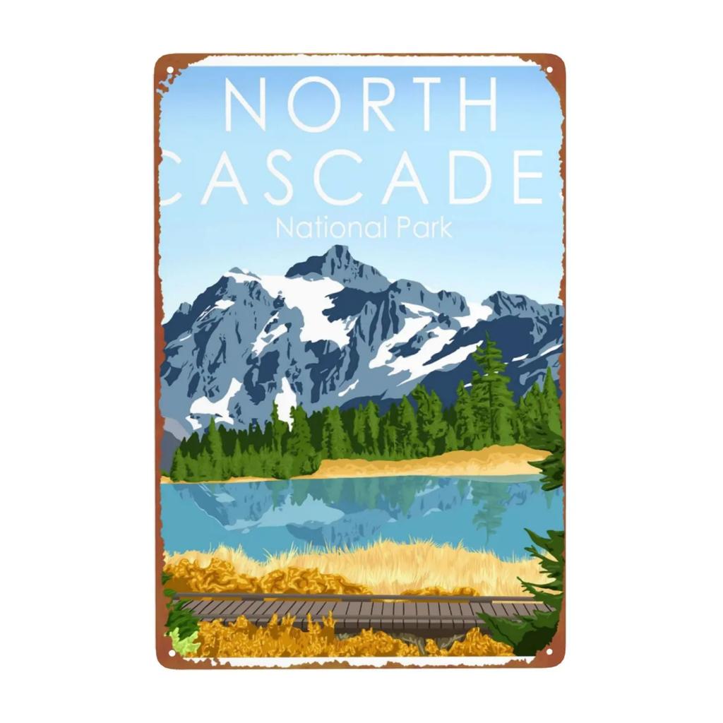 1pc Retro Grand National Park Metal Sign for Kitchen Restaurant Farm Bathroom Man Hole Farm Wall Decoration 8x12 Inch