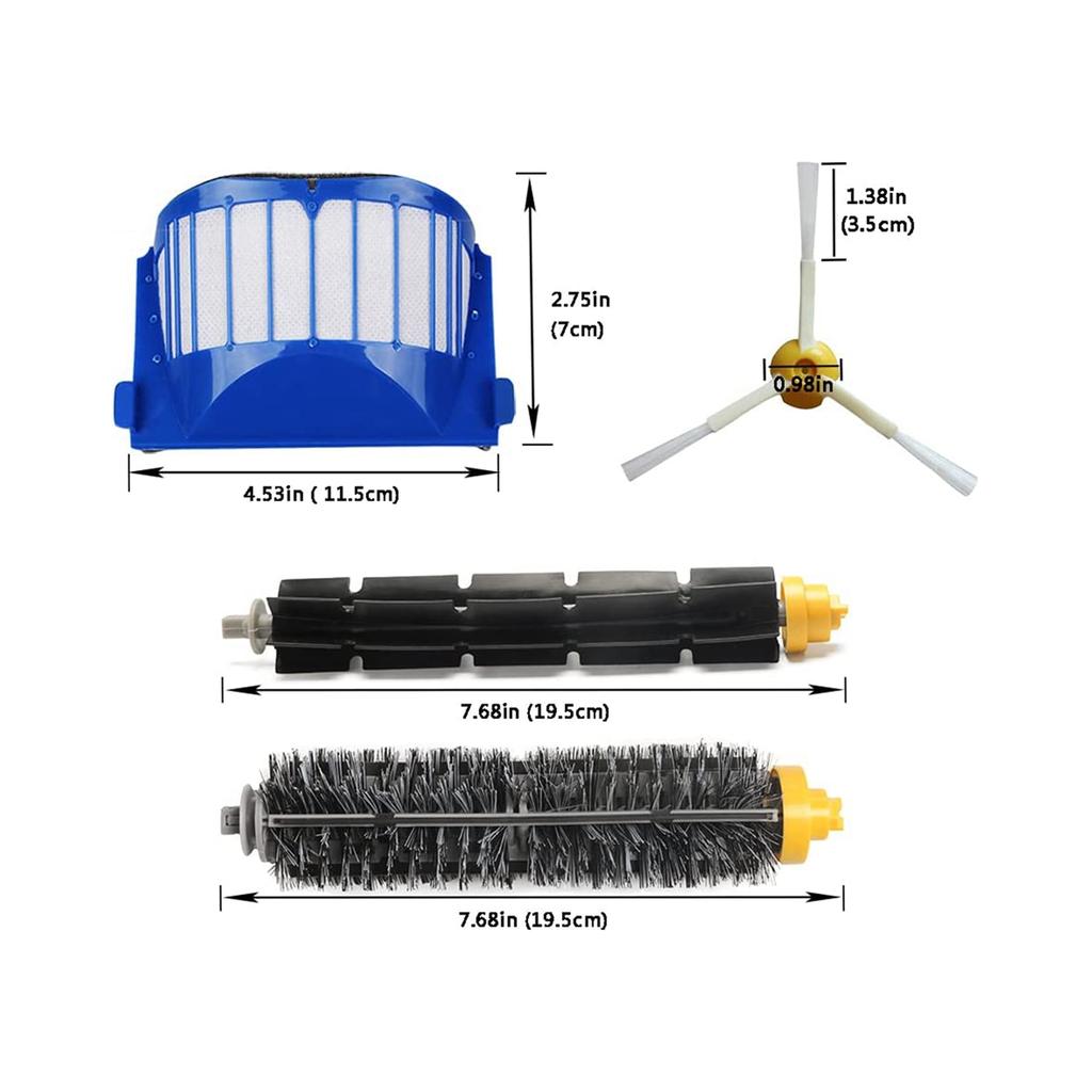 Roller Brush Filters Replacement Parts for iRobot Roomba 600 Series 694 692 690 680 660 665 651 650 614 500