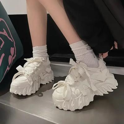 Кроссовки женские дизайнерские вулканизированные туфли модные туфли на танкетке на шнуровке для папы повседневная женская спортивная обувь Zapatillas Mujer