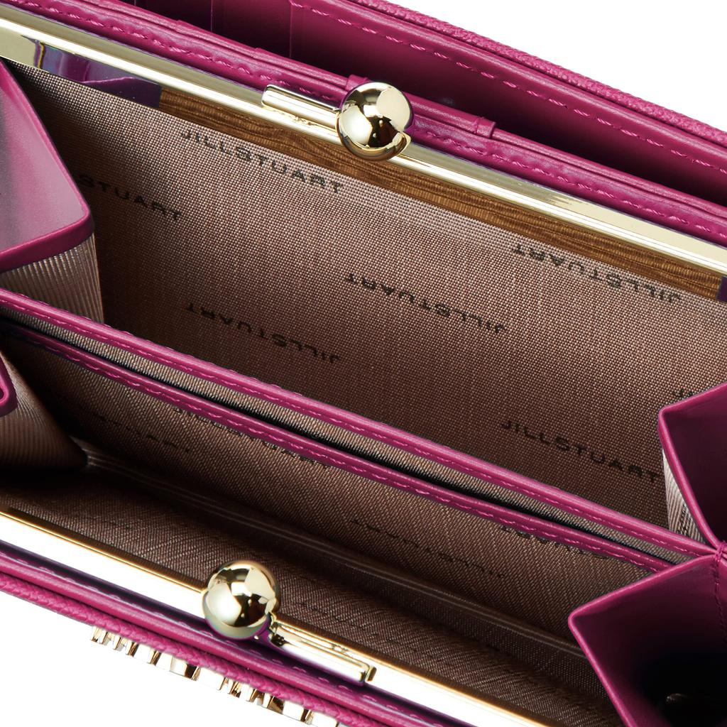 Складной кошелек из воловьей кожи с тиснением, тесьмой и фольгой JSLW1AS1 эксклюзивный винный [Джилл Стюарт] [Sprinkles] кожа, тиснение, печать, застежка-бабочка,