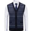 Cozy Up Men's Cable Knit Sweater Vest Wool Blend V Neck Button Down Sleeveless Cardigan Vest
