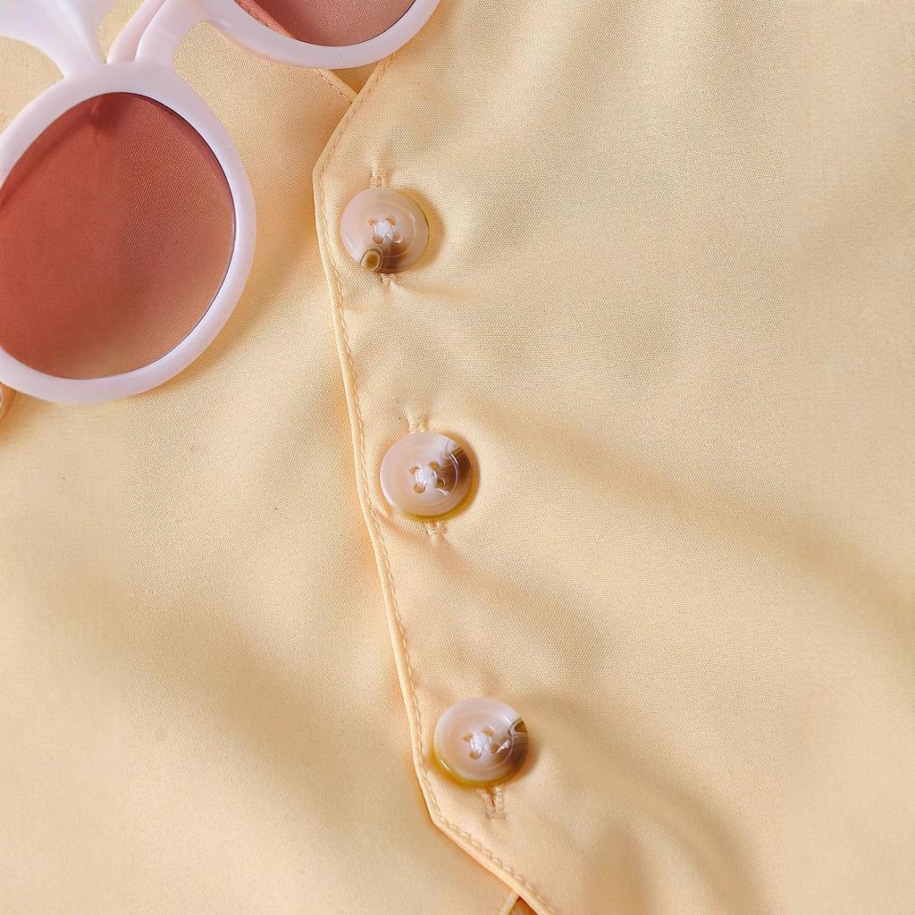 Children's Fashion Suit 2025 Summer Girls V-neck Sleeveless Coat Vest Pleated Skirt Two-piece Suit