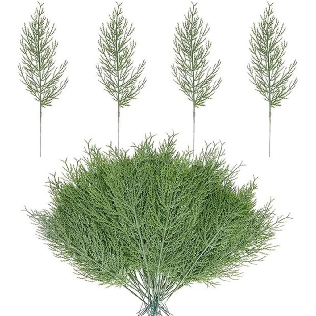 40 шт. Рождественские искусственные веточки кедра, искусственные веточки кедра для праздничного декора своими руками