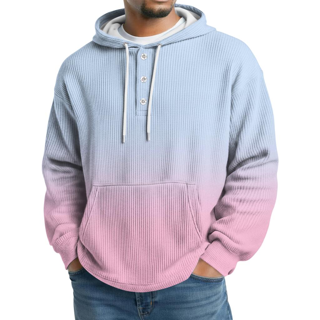Men's Knit Hooded Sweatshirt Casual Long-Sleeve Sweatshirt