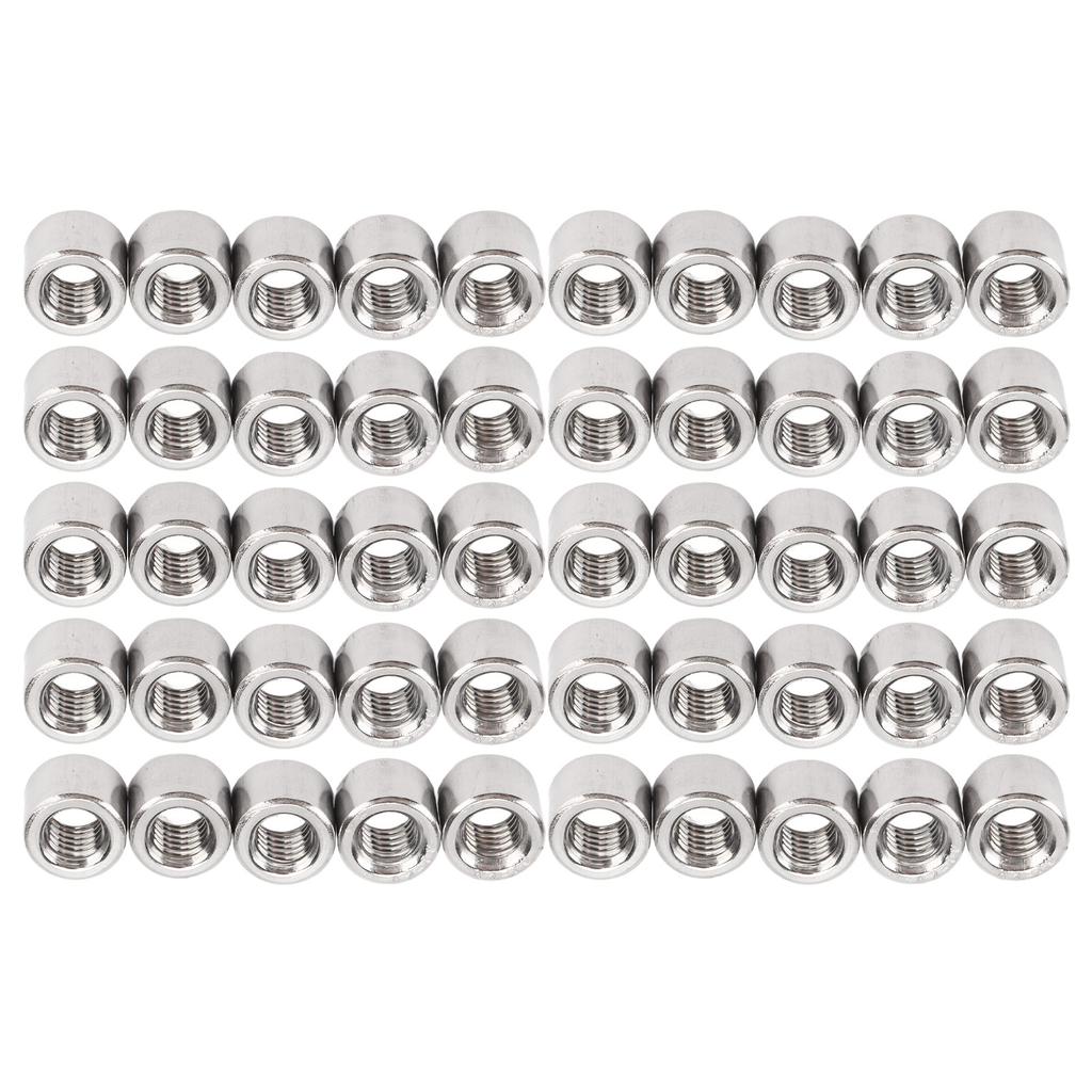 50 шт. Круглая соединительная гайка Внутренняя резьба 304 Нержавеющая сталь M6 Соединительная гайка для украшения дома