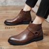 Fashion High Quality Fashion Men Casual Leather Ankle Boots British Style Casual Oxfords Non Slip Office Working Designer Shoes