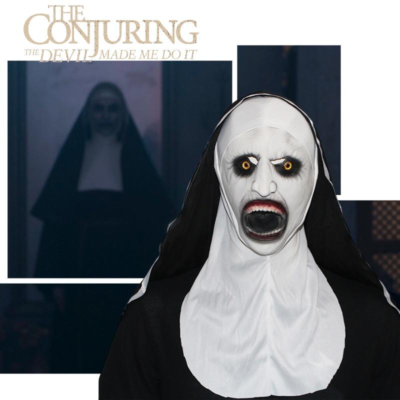 Страшная латексная маска монахини на Хэллоуин, жуткая и устрашающая, вдохновленная фильмами ужасов