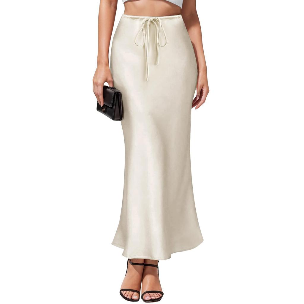 Женская модная однотонная юбка средней длины