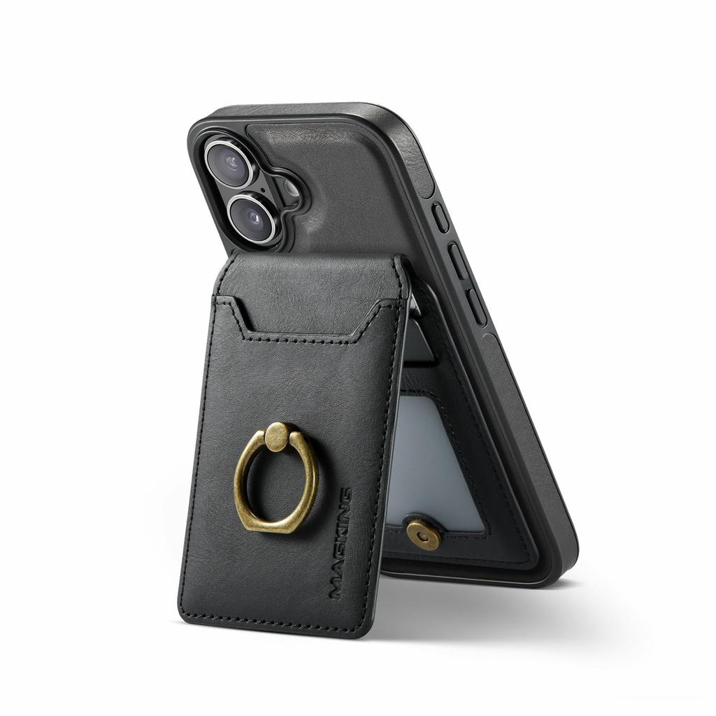 Серия MAGKING K1 Для iPhone 17 Магнитный чехол PC+TPU+PU Чехол для телефона с держателем для карт