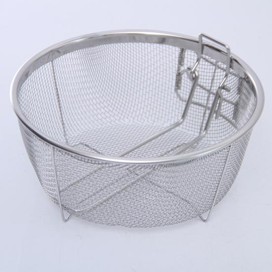 Корзина для жарки из нержавеющей стали с ручкой. Кухонная круглая корзина для жарки. Складная сливная корзина. Корзина для мытья овощей для картофеля фри. Луковые кольца.