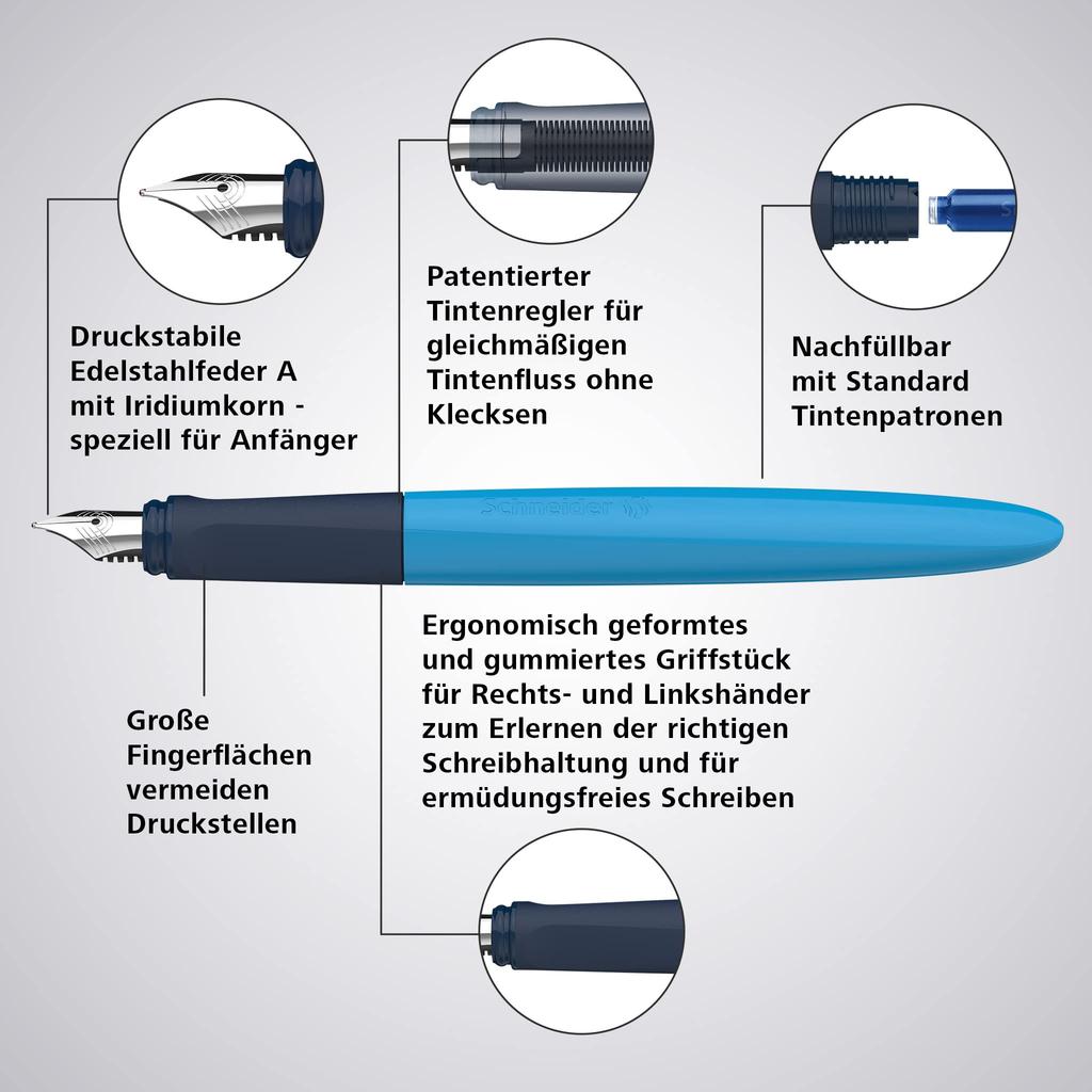Шариковая ручка Schneider Wavy Blue WV162113B, (в штучной упаковке)