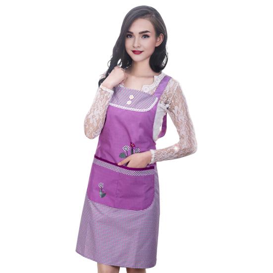 Мультяшный кухонный фартук Водонепроницаемый Маслостойкий Полиэстер Без рукавов Фартук Дизайн с цветочным принтом Фартук для дома Ресторана