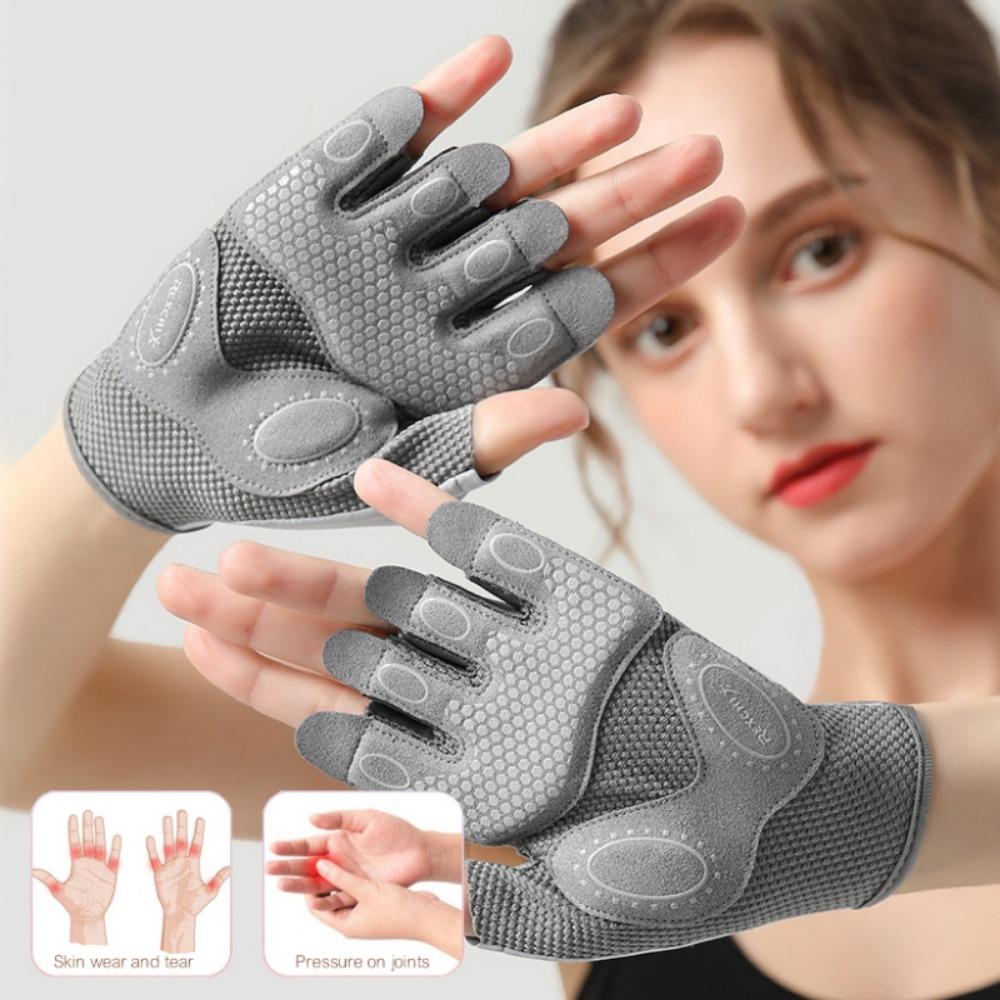 1 Pair Gym Breathable Bodybuilding Non-slip Fitness Gloves Half Finger Gloves Cycling Gloves