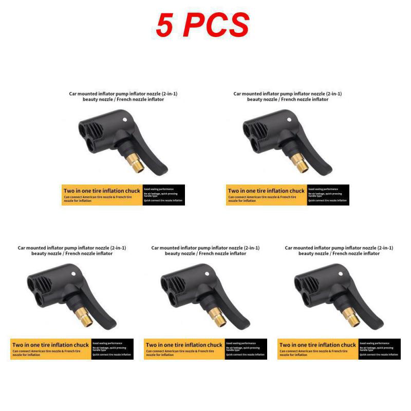 New Car Tire Air Chuck Inflator Pump Valve Connector Clip-on Adapter Car Tyre Wheel Valve Brass Portable Inflatable Pump