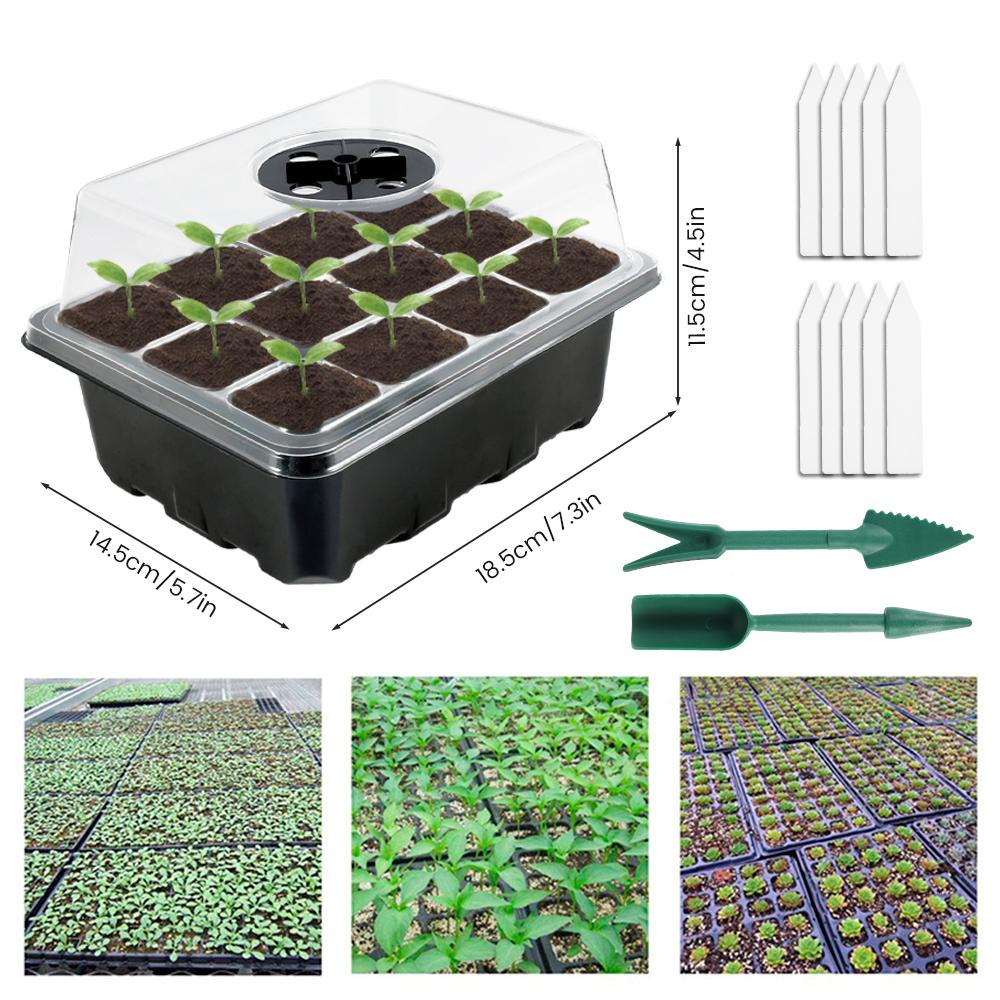 6 шт. лотков для рассады с 12 отверстиями, пластиковый ящик для выращивания семян растений, горшки для овощных и цветочных растений, ящик для выращивания рассады для сада, улицы