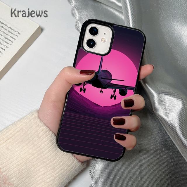 Krajews Airplane Plane Travel soft Phone Case Cover For iPhone 17 Air 16 15 14 plus 12 13 pro max coque Fundas