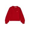 Levis Свободный Удобный Винтажный Художественный Ярко-Красный Вязаный Свитер Женские топы 006Q5-0001
