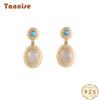Танциз стерлингового серебра 925 пробы нефритовый циркон серьги серьги-капли для женщин подарки на свадьбу