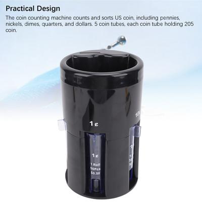 Автоматический сортировщик монет 5 в 1 Компактный, экономящий место, Повышенная эффективность, Цифровой сортировщик монет для дома, офиса, магазина
