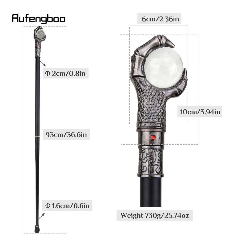 Коготь Дракона, стеклянная прозрачная шариковая трость, модная декоративная трость, элегантная трость для косплея, джентльмен, 93 см