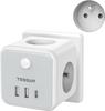Tessan EU Wall Socket Extender with 3 French Sockets & 3 USB (1 USB C), Multiple Plugs Power Strip with Overload Protection